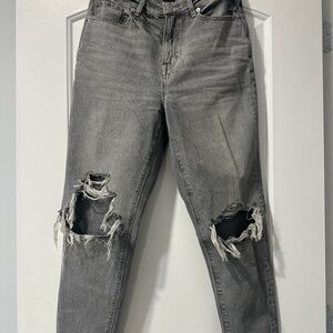American Eagle Outfitters Ripped Gray Boyfriend Jeans